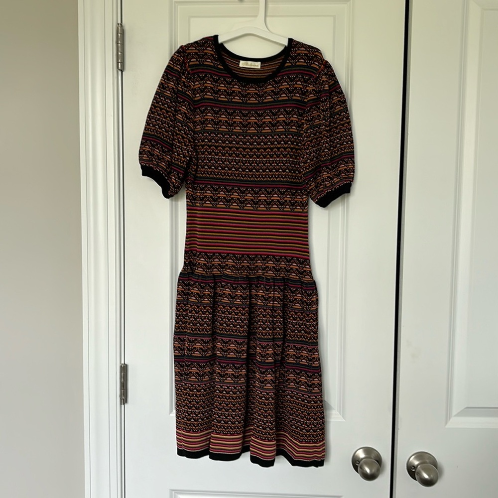 Shoshanna Black and Red Patterned Dress